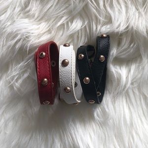 GOLD STUDDED FAUX LEATHER WRAP BRACELET✨